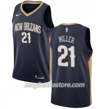 Maglia NBA New Orleans Pelicans Darius Miller 21 Nike 2017-18 Navy Swingman - Uomo